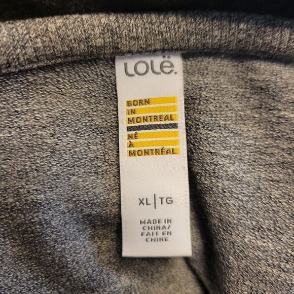 Lole Gray Hoodie Sweatshirt Sweater Dress with Pockets Leaf Pattern Women's XL - Picture 7 of 13